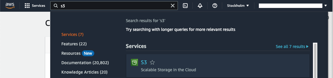 S3 search