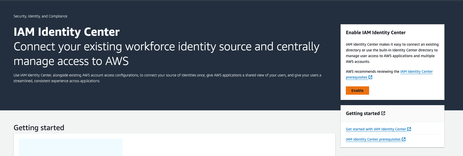 Enable IAM Identity Center