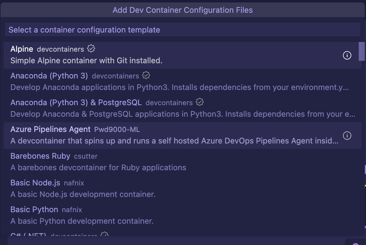 Dev Containers configuration template
